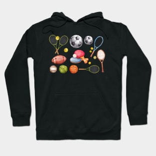 set watercolor _sport balls Hoodie